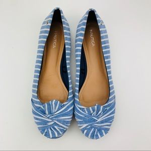 Nautica Bayard Flats Women’s Size 10 Blue & White